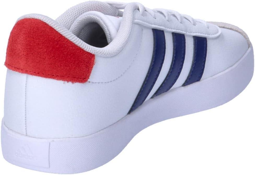imageadidas UnisexChild Vl Court 30 Skateboarding Shoes ToddlerCloud White Dark Blue Better Scarlet