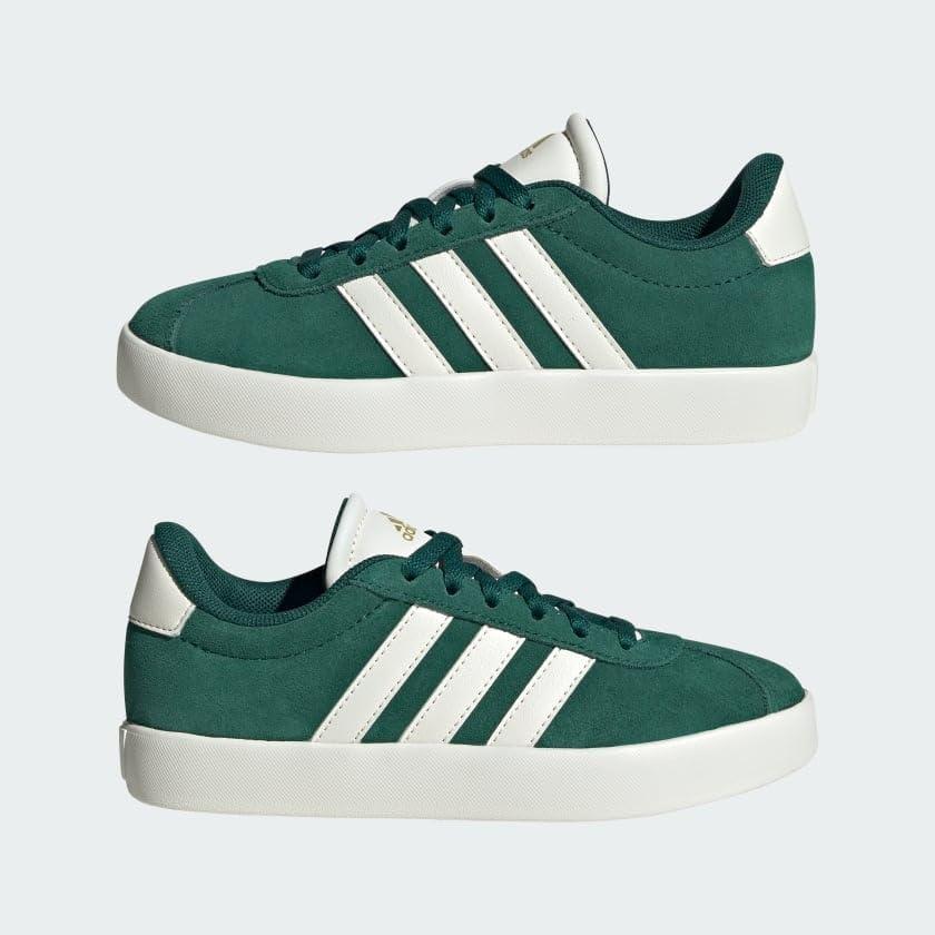 imageadidas UnisexChild Vl Court 30 Skateboarding Shoes ToddlerCollegiate GreenOff WhiteGold Metallic