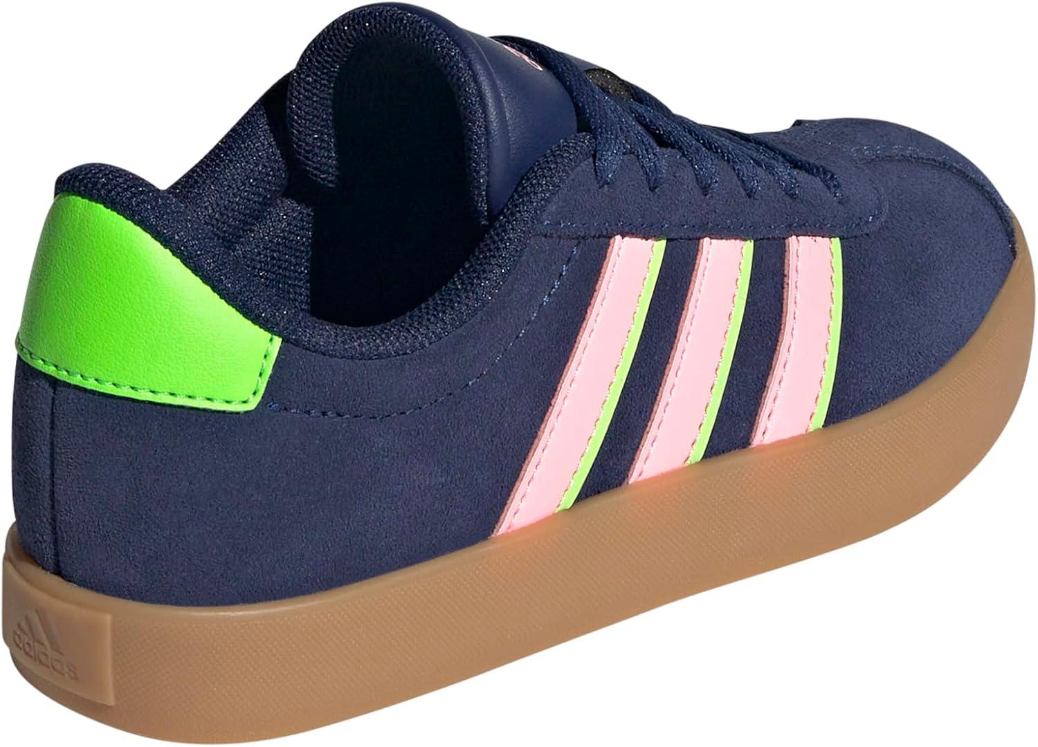 imageadidas UnisexChild Vl Court 30 Skateboarding Shoes ToddlerDark BluePink SparkSolar Green