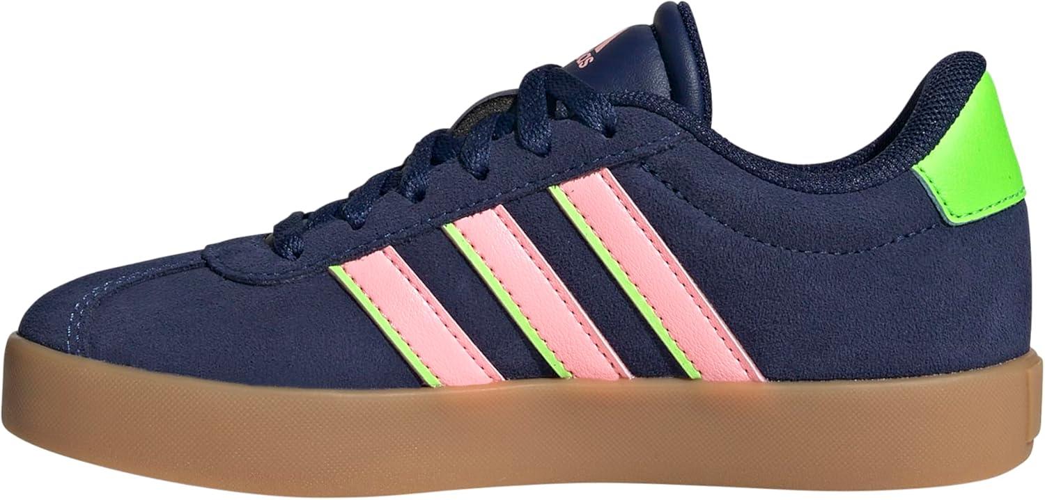 imageadidas UnisexChild Vl Court 30 Skateboarding Shoes ToddlerDark BluePink SparkSolar Green
