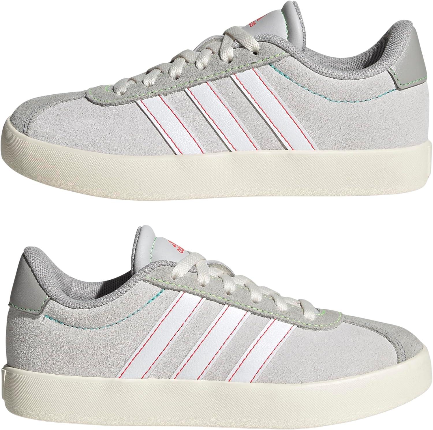 imageadidas UnisexChild Vl Court 30 Skateboarding Shoes ToddlerDash GreyWhiteLime Burst