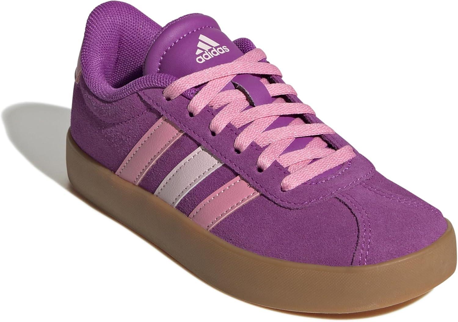 imageadidas UnisexChild Vl Court 30 Skateboarding Shoes ToddlerFlash Pink Bliss Pink Clear Pink