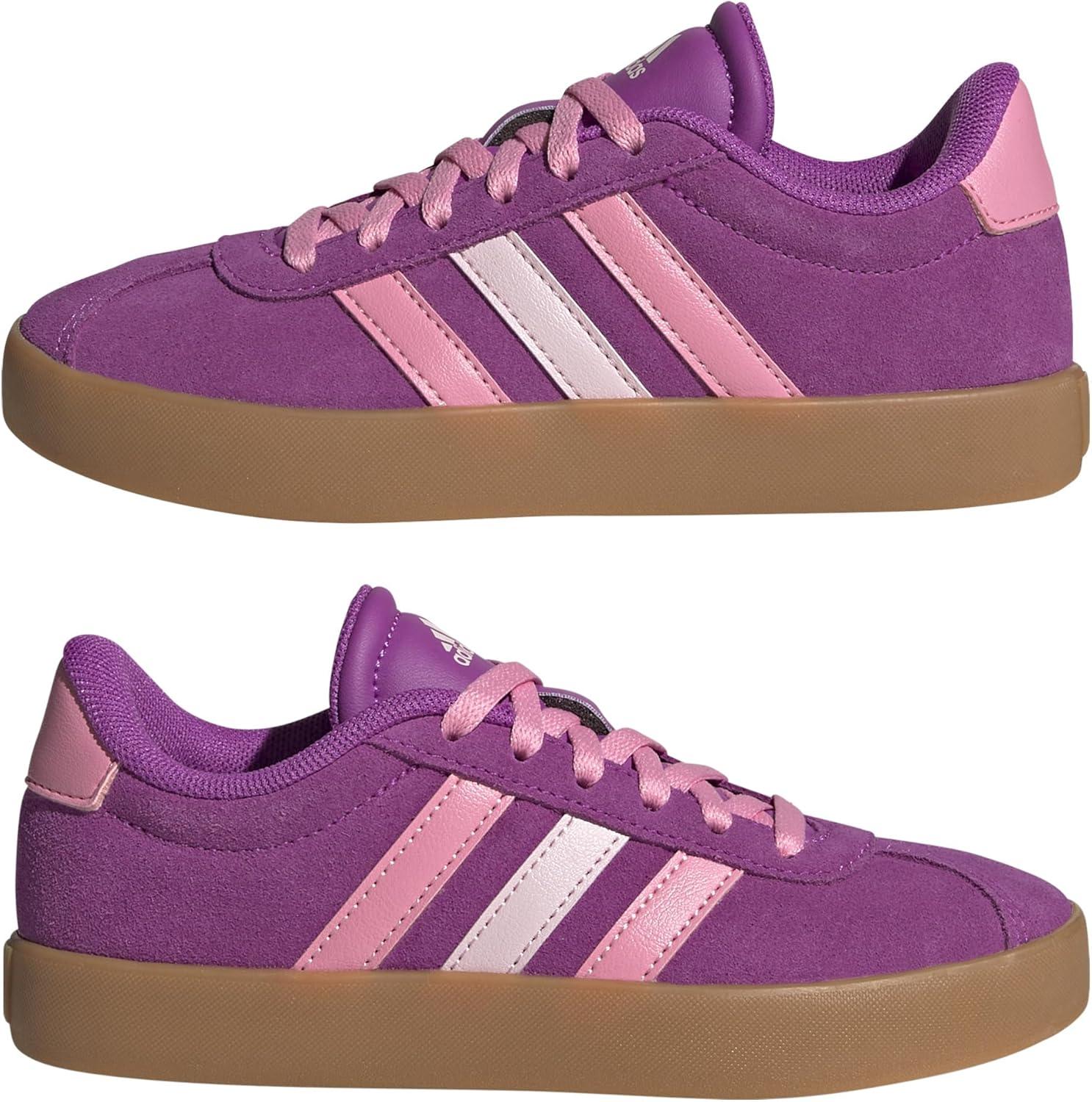 imageadidas UnisexChild Vl Court 30 Skateboarding Shoes ToddlerFlash Pink Bliss Pink Clear Pink