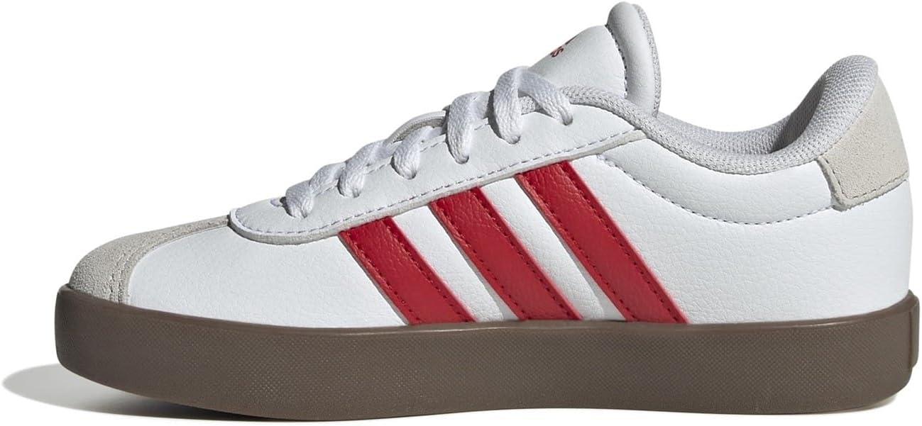 imageadidas UnisexChild Vl Court 30 Skateboarding Shoes ToddlerFtwr White Better Scarlet Grey