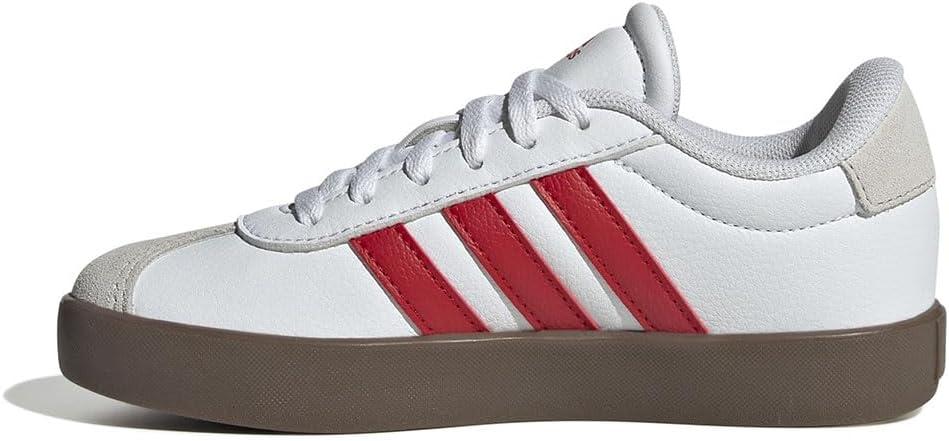 imageadidas UnisexChild Vl Court 30 Skateboarding Shoes ToddlerFtwr White Better Scarlet Grey One