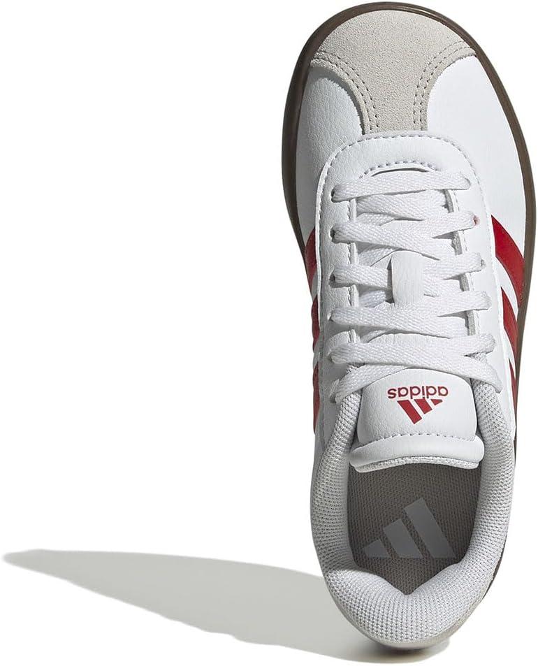 imageadidas UnisexChild Vl Court 30 Skateboarding Shoes ToddlerFtwr White Better Scarlet Grey One