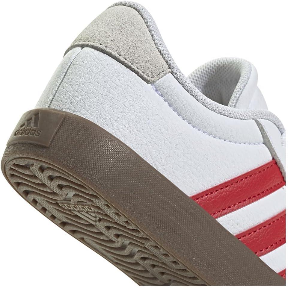 imageadidas UnisexChild Vl Court 30 Skateboarding Shoes ToddlerFtwr White Better Scarlet Grey One
