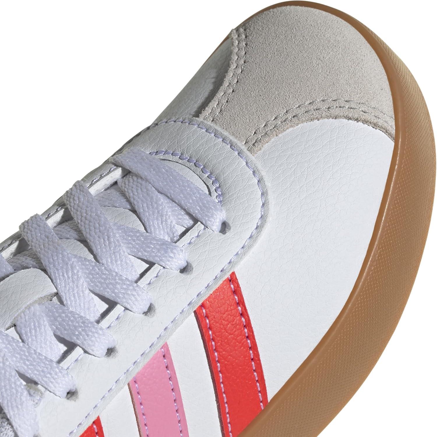 imageadidas UnisexChild Vl Court 30 Skateboarding Shoes ToddlerFtwr White Bright Red Bliss Pink