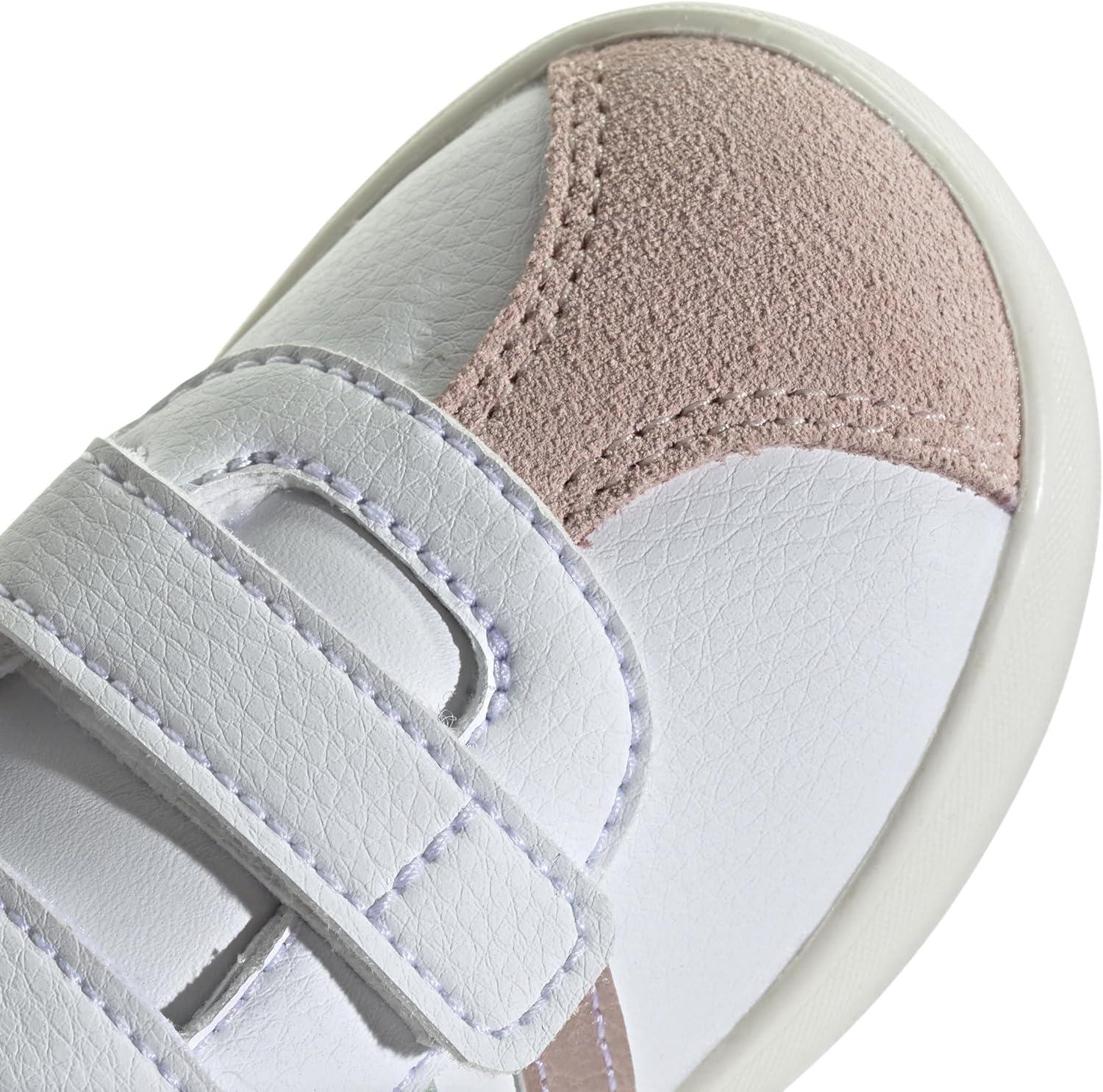 imageadidas UnisexChild Vl Court 30 Skateboarding Shoes ToddlerFtwr White Linen Green Met Sandy Pink Met