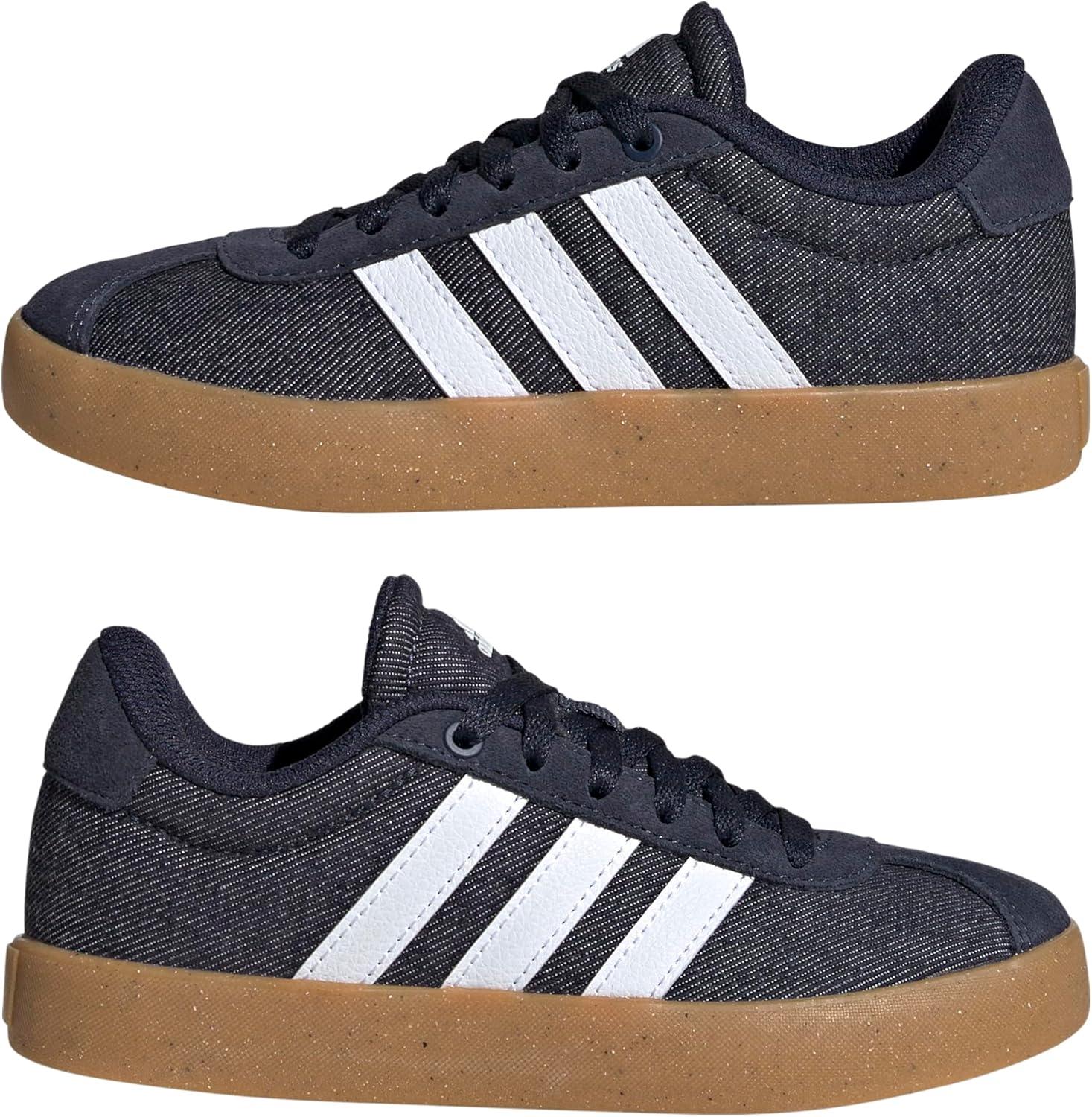 imageadidas UnisexChild Vl Court 30 Skateboarding Shoes ToddlerInkWhiteGum
