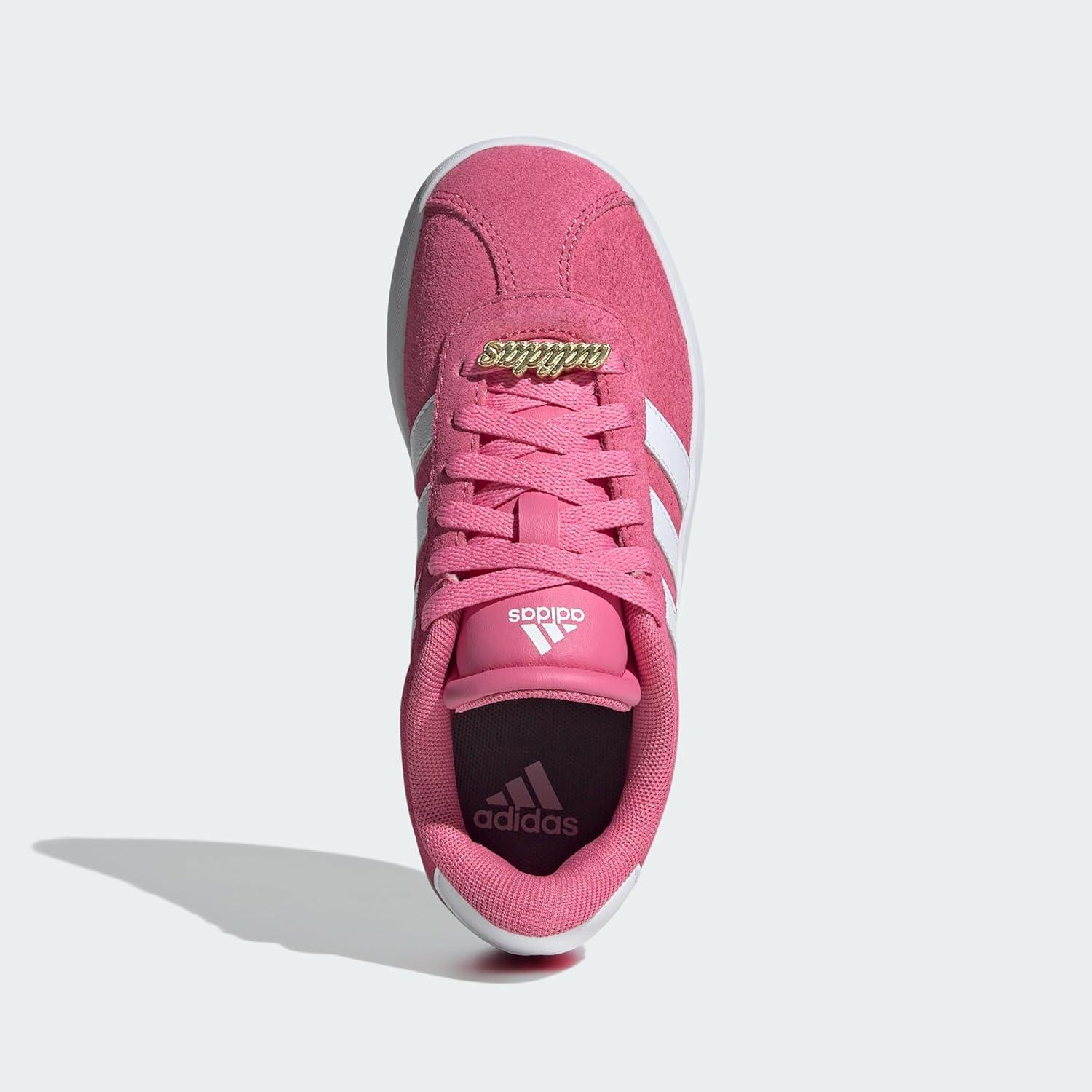 imageadidas UnisexChild Vl Court 30 Skateboarding Shoes ToddlerPink Fusion Cloud White Grey Four