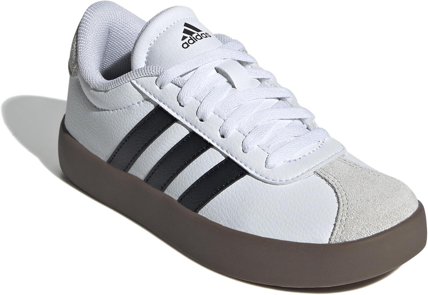 imageadidas UnisexChild Vl Court 30 Skateboarding Shoes ToddlerWhiteBlackGrey