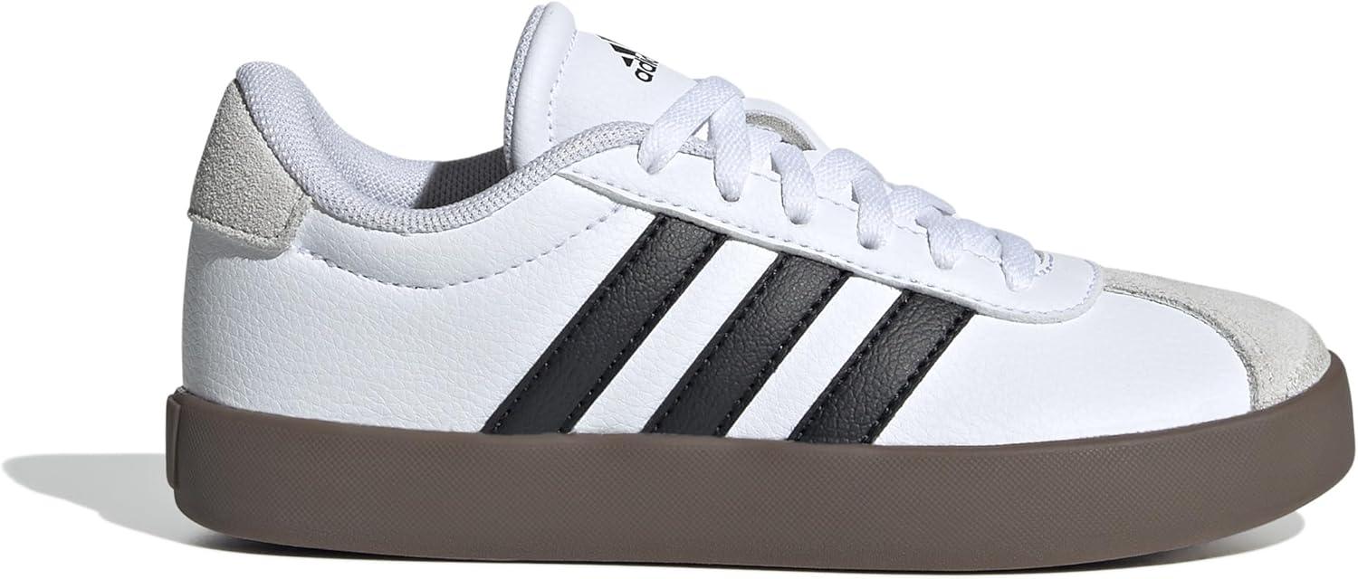 imageadidas UnisexChild Vl Court 30 Skateboarding Shoes ToddlerWhiteBlackGrey