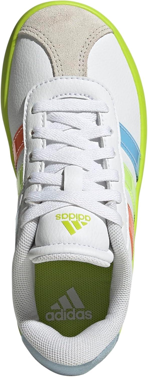 imageadidas UnisexChild Vl Court 30 Skateboarding Shoes ToddlerWhiteClear SkySolar Slime