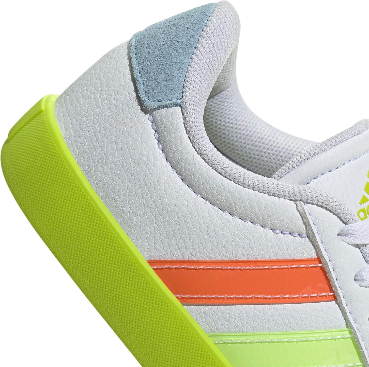 imageadidas UnisexChild Vl Court 30 Skateboarding Shoes ToddlerWhiteClear SkySolar Slime