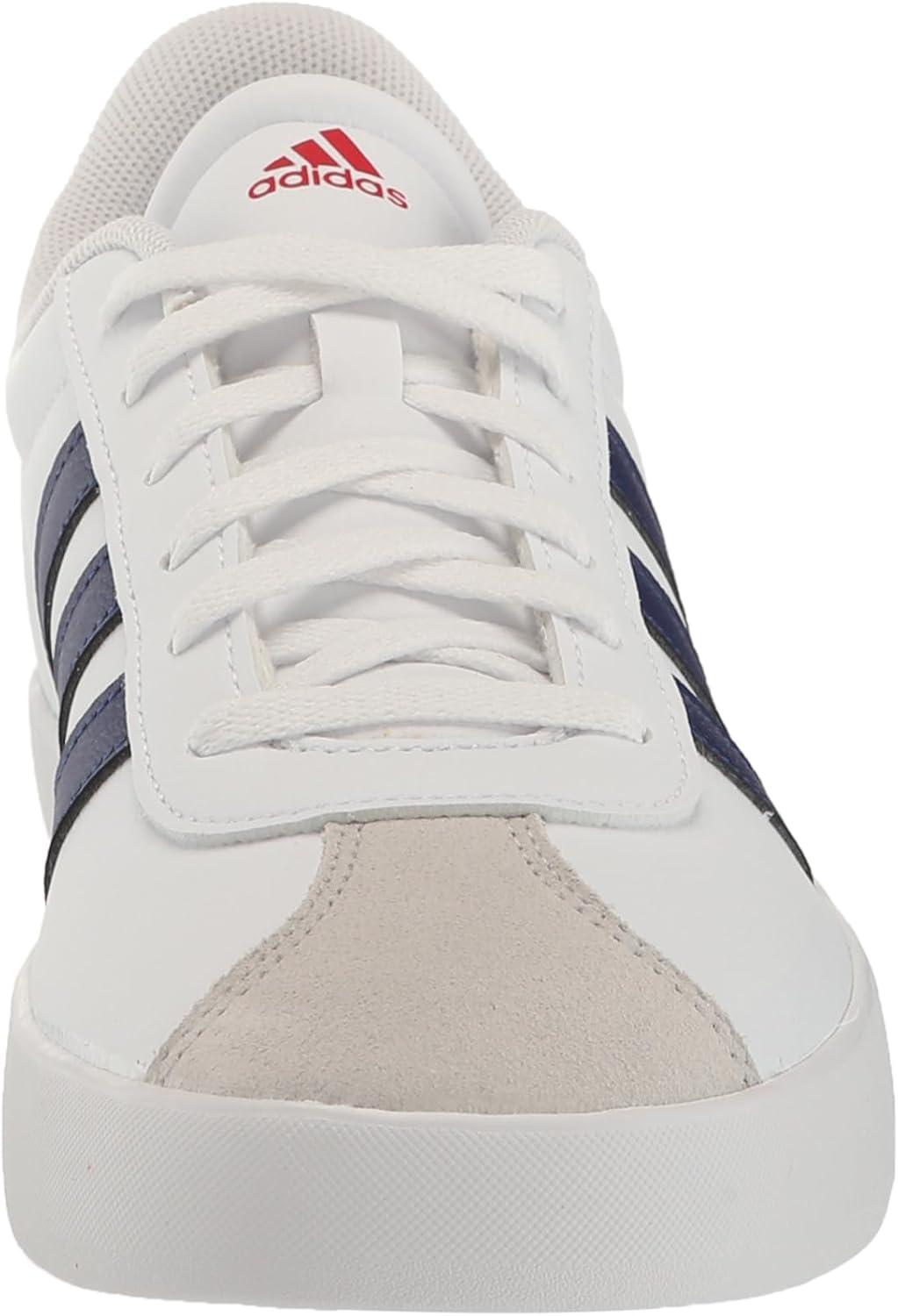 imageadidas UnisexChild Vl Court 30 Skateboarding Shoes ToddlerWhiteDark BlueBetter Scarlet