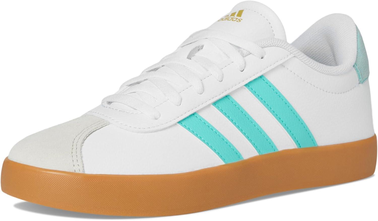imageadidas UnisexChild Vl Court 30 Skateboarding Shoes ToddlerWhiteFlash AquaAlumina