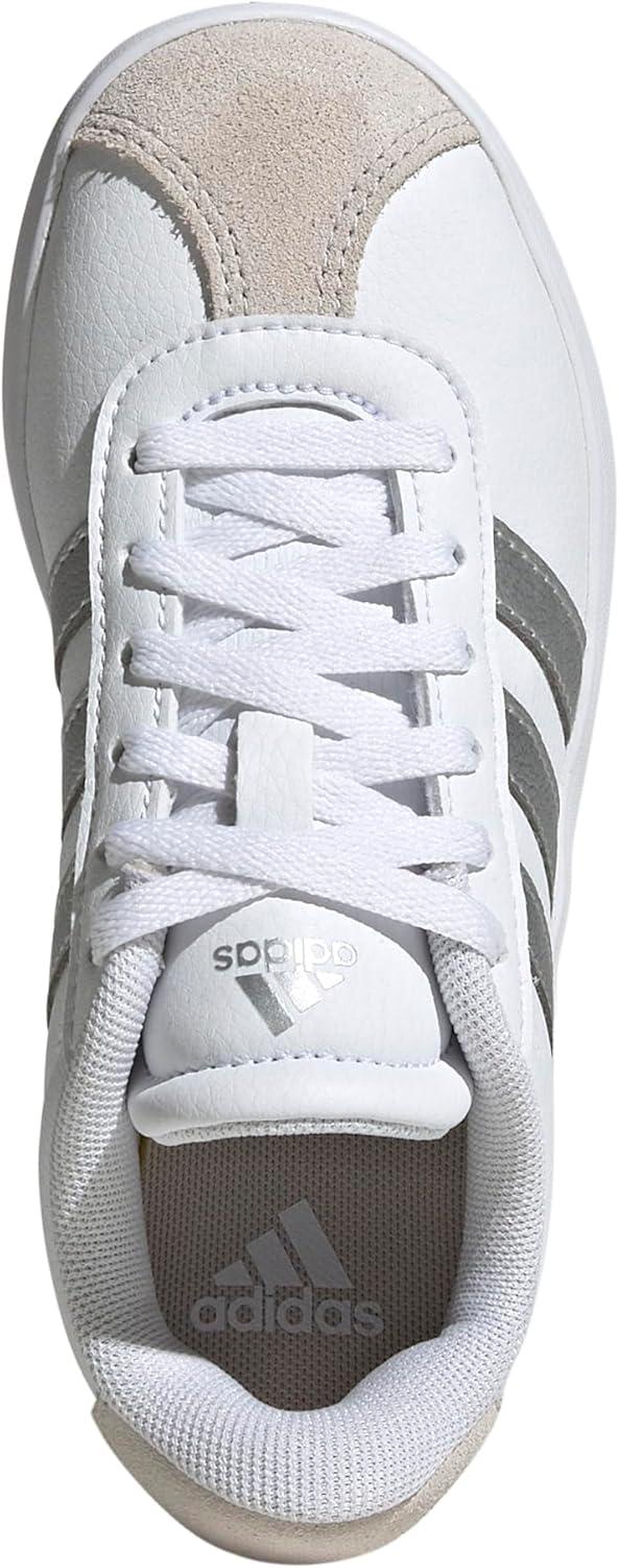 imageadidas UnisexChild Vl Court 30 Skateboarding Shoes ToddlerWhiteSilver MetallicGrey