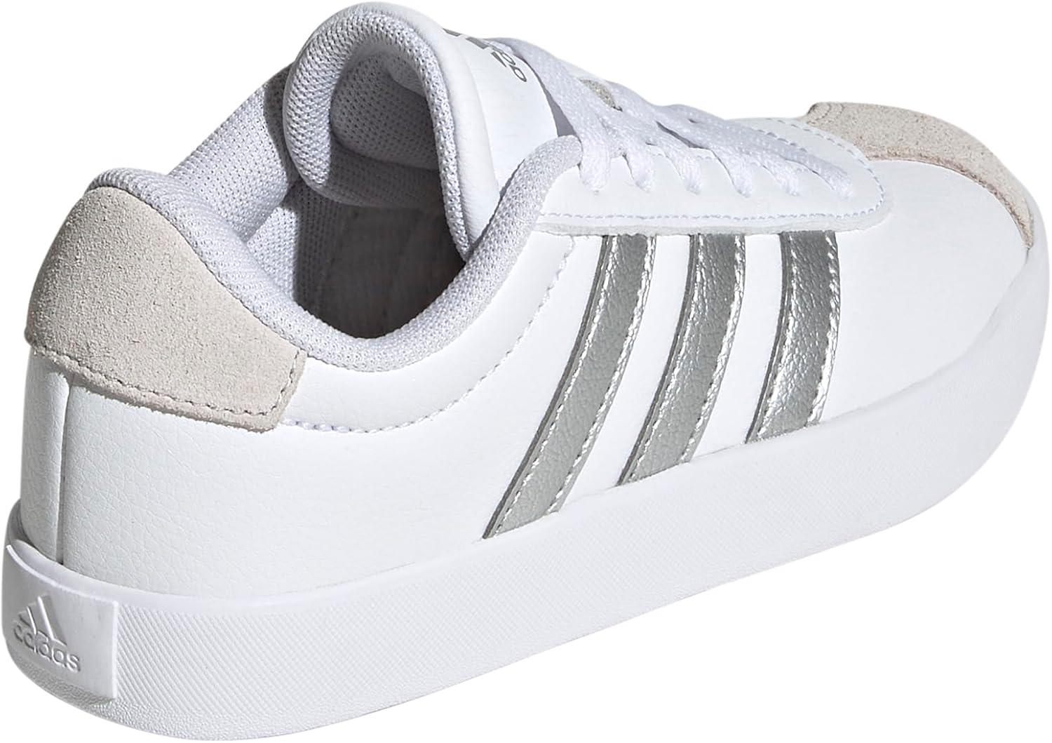 imageadidas UnisexChild Vl Court 30 Skateboarding Shoes ToddlerWhiteSilver MetallicGrey