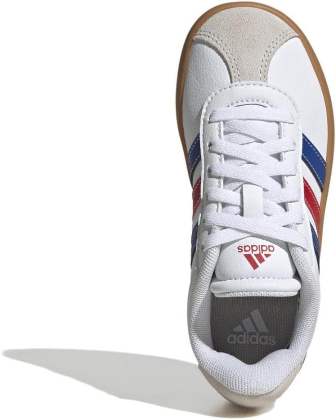 imageadidas UnisexChild Vl Court 30 Skateboarding Shoes ToddlerWhiteTeam Royal BlueBetter Scarlet