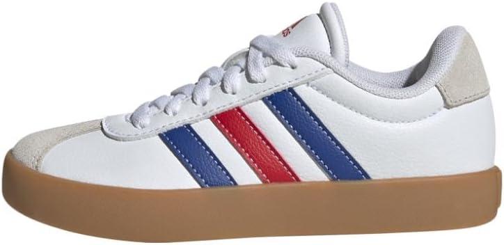 imageadidas UnisexChild Vl Court 30 Skateboarding Shoes ToddlerWhiteTeam Royal BlueBetter Scarlet