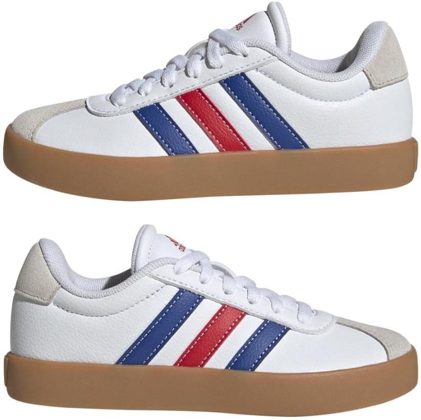 imageadidas UnisexChild Vl Court 30 Skateboarding Shoes ToddlerWhiteTeam Royal BlueBetter Scarlet