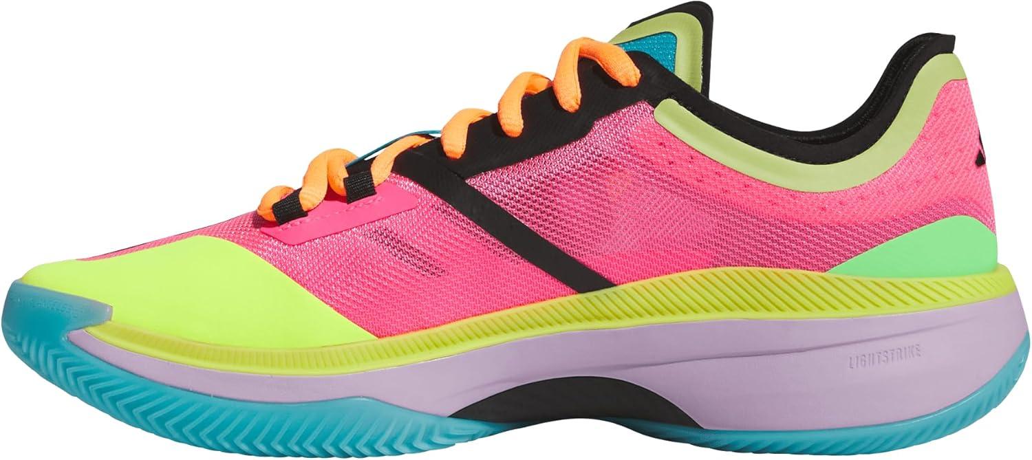 imageadidas Womens Adizero Select 20 Basketball SneakerLucid PinkPowder PlumPreloved Lime