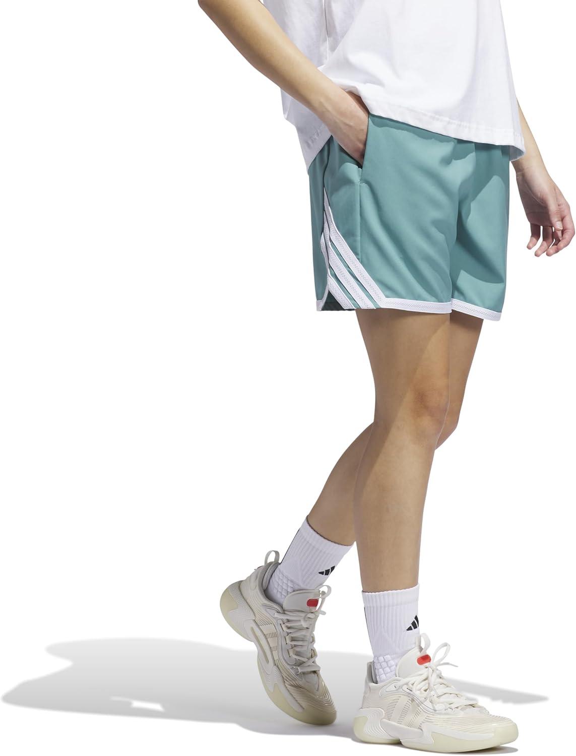 imageadidas Womens Crazylite Basketball ShortsPowder TealWhite