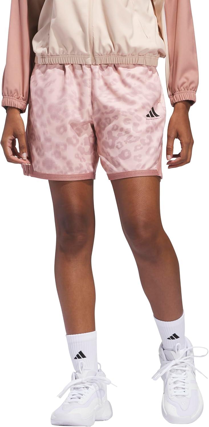 imageadidas Womens Crazylite Cheetah All Over Printed Basketball ShortsWarm Clay