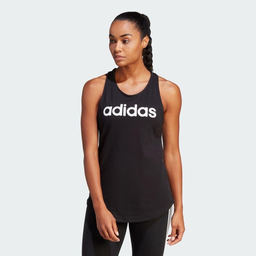 imageadidas Womens Loungewear Essentials Loose Logo Tank TopBlackWhite