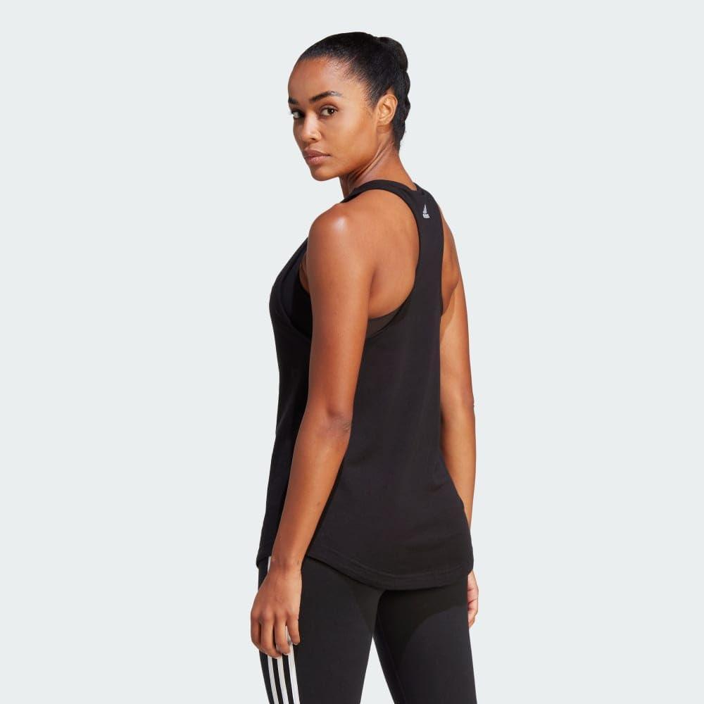 imageadidas Womens Loungewear Essentials Loose Logo Tank TopBlackWhite