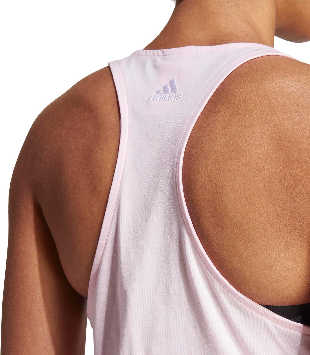 imageadidas Womens Loungewear Essentials Loose Logo Tank TopClear PinkWhite