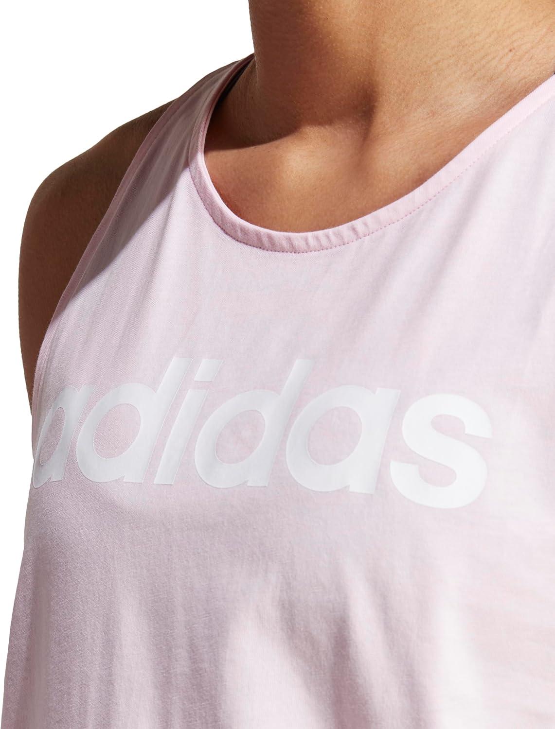 imageadidas Womens Loungewear Essentials Loose Logo Tank TopClear PinkWhite