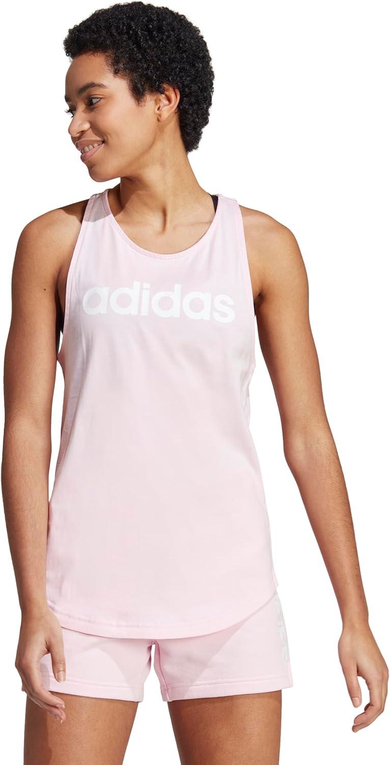 imageadidas Womens Loungewear Essentials Loose Logo Tank TopClear PinkWhite