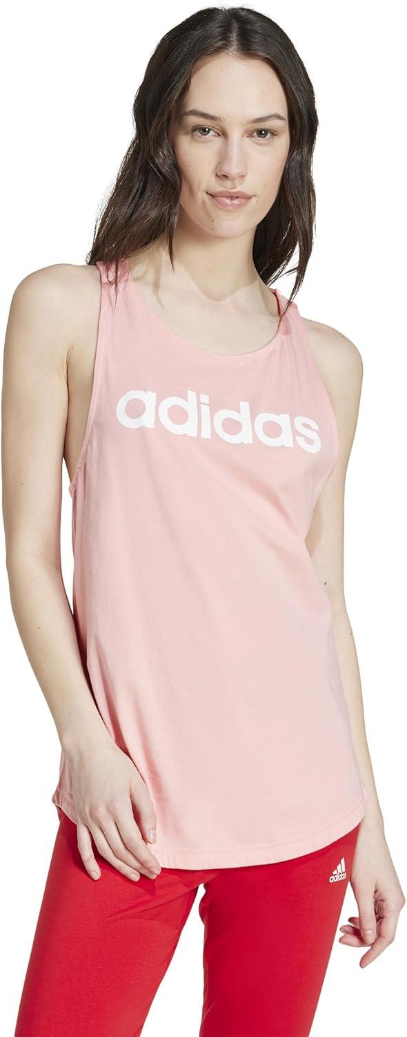 imageadidas Womens Loungewear Essentials Loose Logo Tank TopSemi Pink Spark