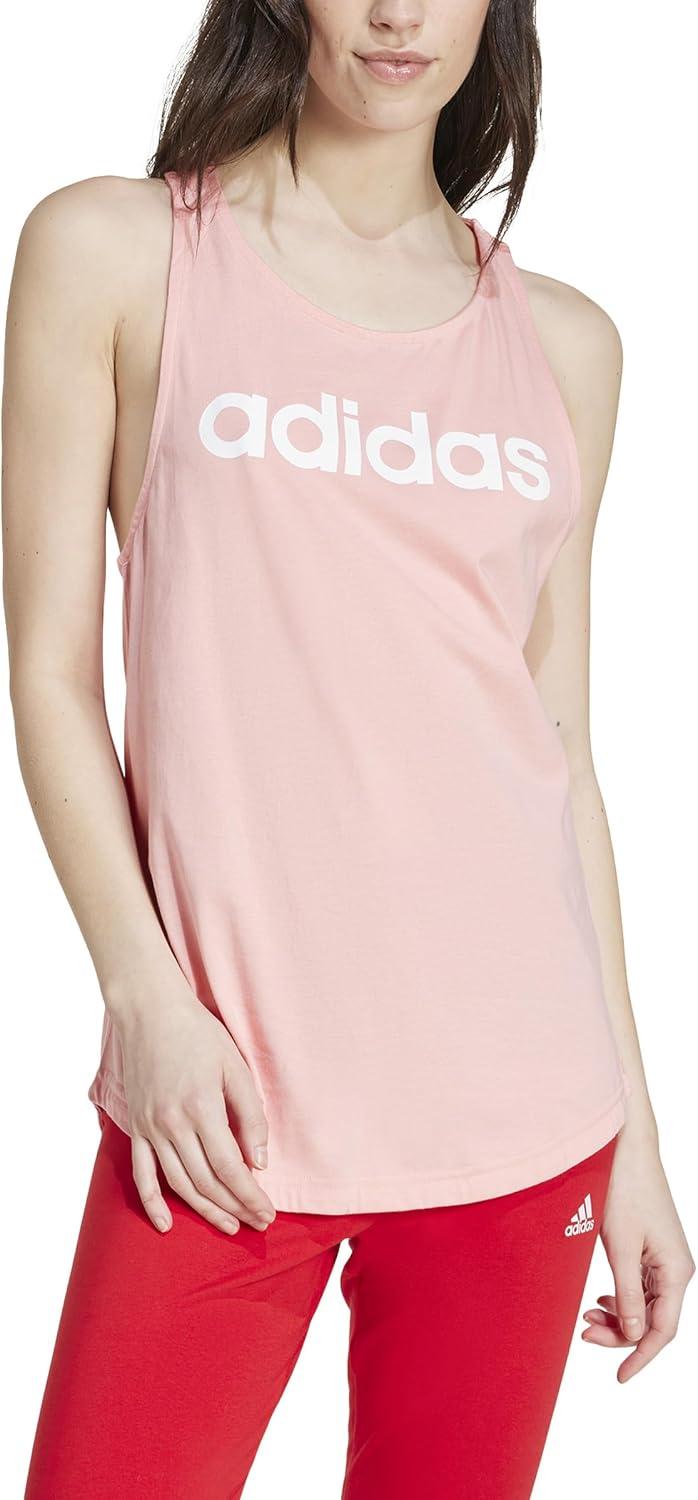 imageadidas Womens Loungewear Essentials Loose Logo Tank TopSemi Pink Spark