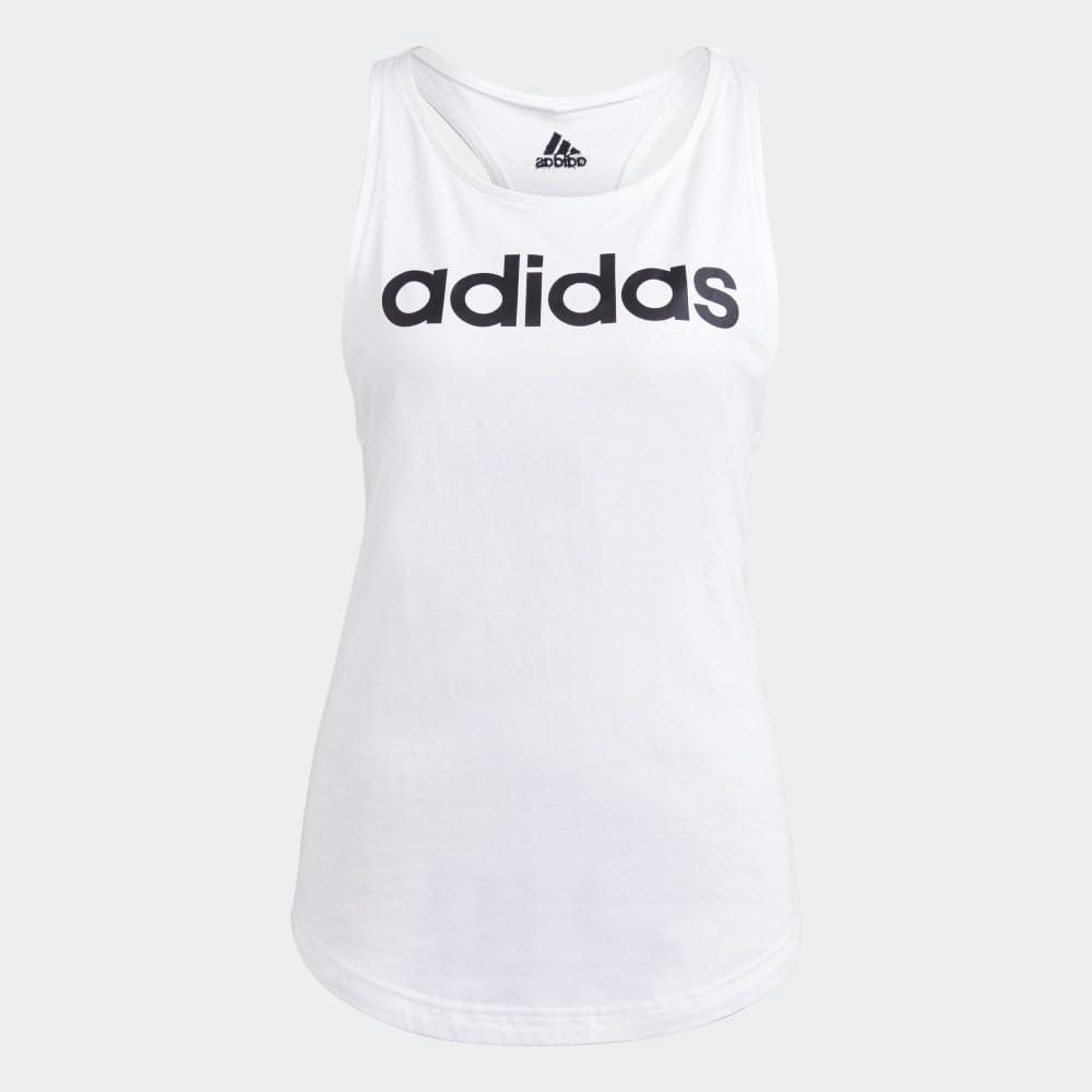 imageadidas Womens Loungewear Essentials Loose Logo Tank TopWhiteBlack
