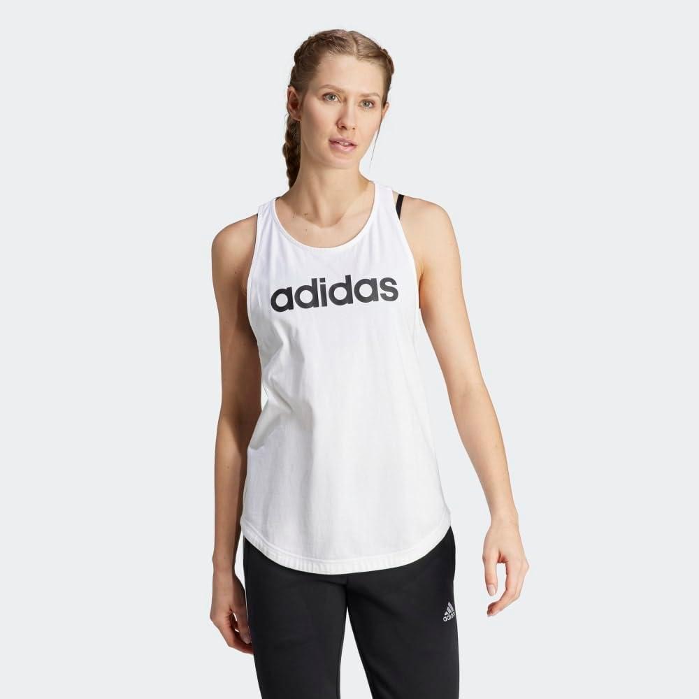 imageadidas Womens Loungewear Essentials Loose Logo Tank TopWhiteBlack