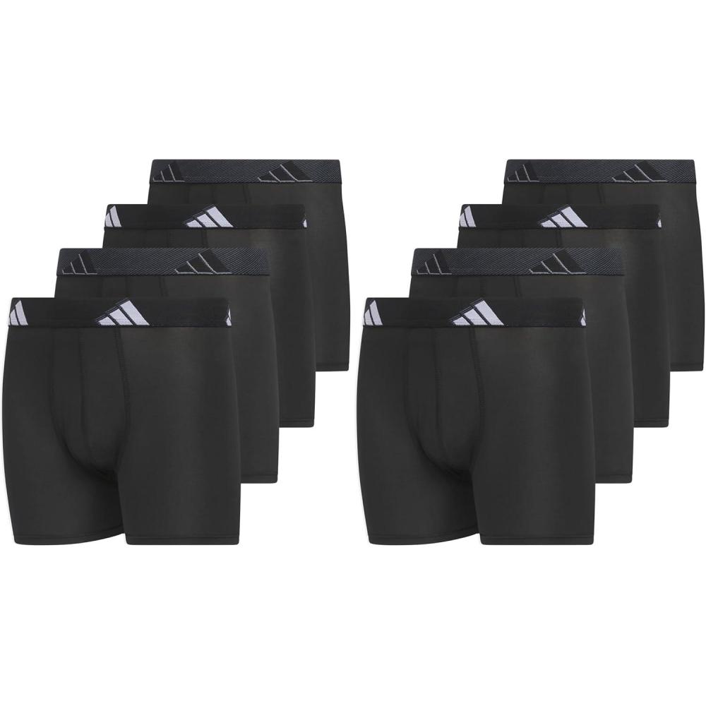 imageadidas Boys Performance Boxer Briefs Underwear for Kids 4PackBlackOnix GreyGreyMulti