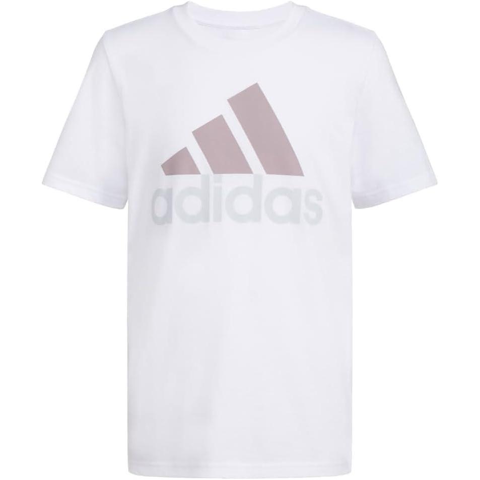 imageadidas Boys Short Sleeve Cotton TShirt Graphic Tshirt TeeWhite