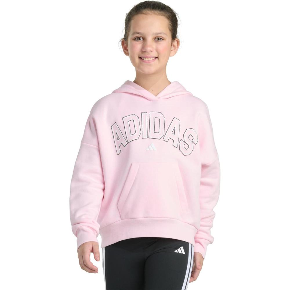 imageadidas Girls Fleece Colorblock Hooded SweatshirtClear Pink