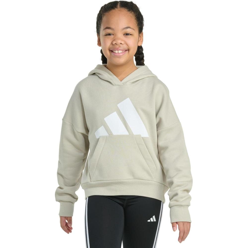 imageadidas Girls Fleece Colorblock Hooded SweatshirtWonder Alumina