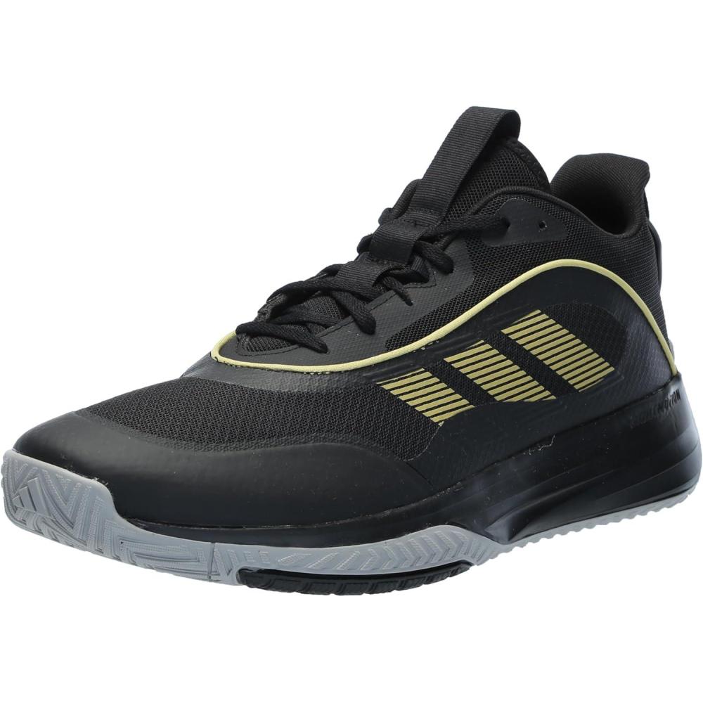 imageadidas Mens Own The Game 30 Basketball SneakerBlackGold MetallicSolid Grey