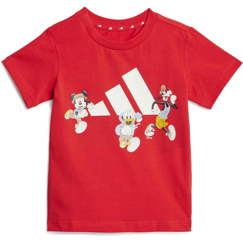 imageadidas Unisex Baby Disney Mickey Mouse TShirtPure RubyOff White
