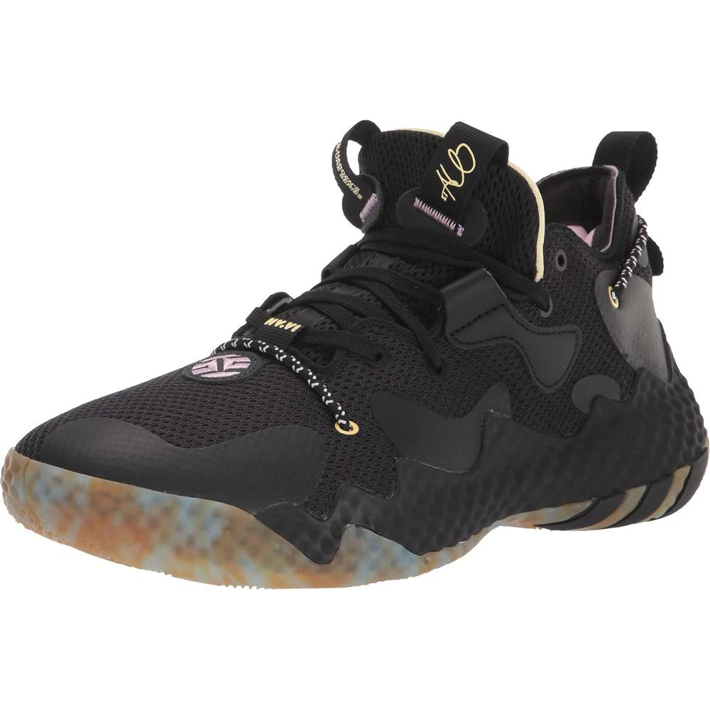 imageadidas UnisexAdult Harden Vol 6 Basketball ShoeBlackBlackBliss Blue