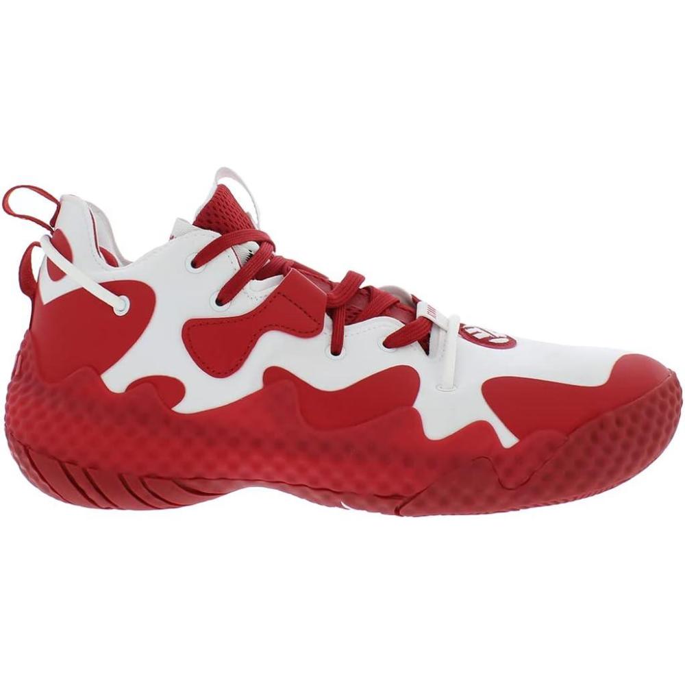 imageadidas UnisexAdult Harden Vol 6 Basketball ShoeBright WhiteSolar Redwhite