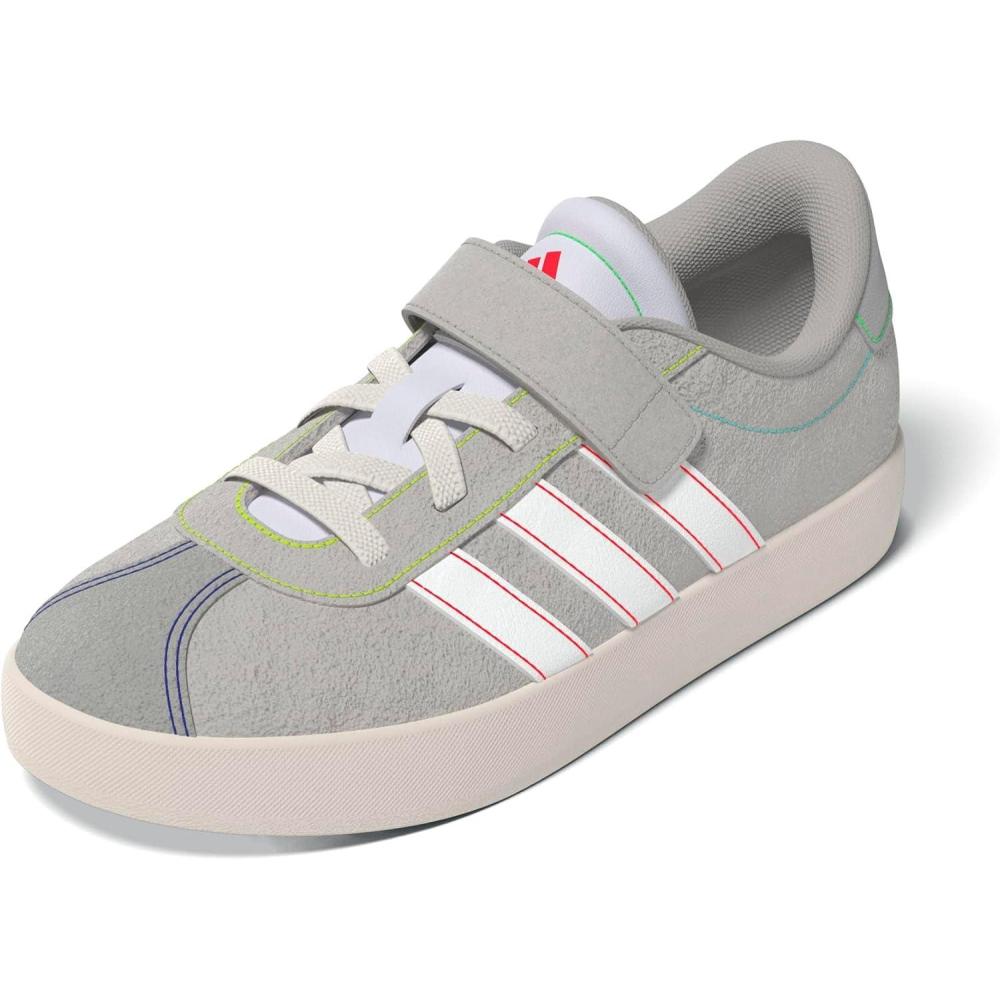 imageadidas UnisexChild Vl Court 30 LaceupLegacy SneakerDash GreyWhiteLime Burst