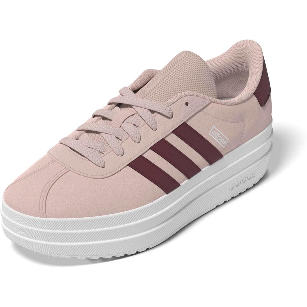imageadidas UnisexChild Vl Court 30 LaceupLegacy SneakerWonder QuartzShadow RedWhite