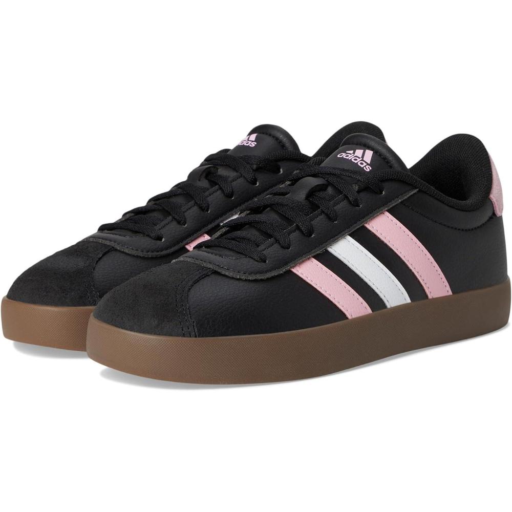 imageadidas UnisexChild Vl Court 30 Skateboarding Shoes ToddlerBlackTrue PinkWhite