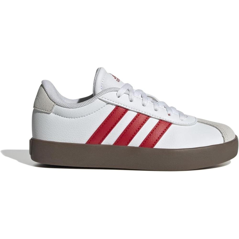 imageadidas UnisexChild Vl Court 30 Skateboarding Shoes ToddlerFtwr White Better Scarlet Grey